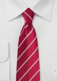 Red Double Pin-Striped Necktie