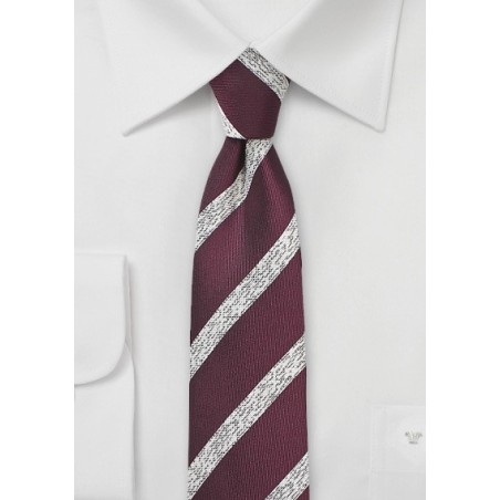 Black Cherry Colored Striped Tie