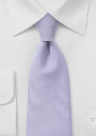 XL Length Ribbed Tie in Light Lavender
