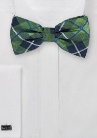 Tartan Plaid Bow Tie in Forest Green and Blue