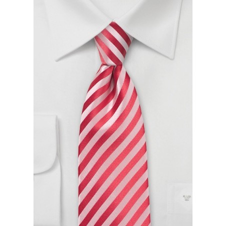 Striped Tie in Coral