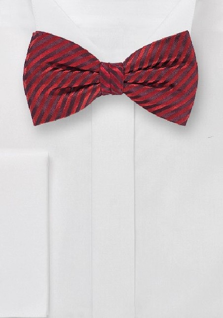 Waled Textured Bow Tie in Cherry Red