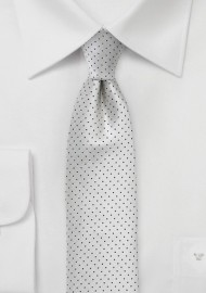 Formal Skinny Pin Dot Tie in Silver and Black