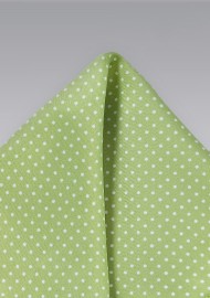 Light Sage Color Pocket Square with Dots