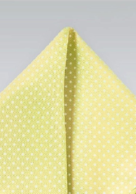 Vanilla Yellow and White Pocket Square