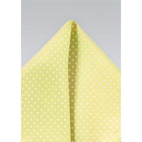 Vanilla Yellow and White Pocket Square
