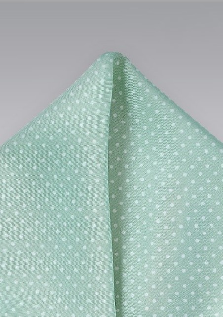 Mint Green Pin Dot Pocket Square