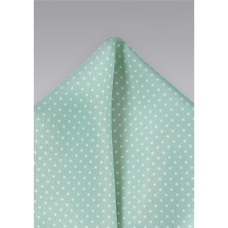 Mint Green Pin Dot Pocket Square