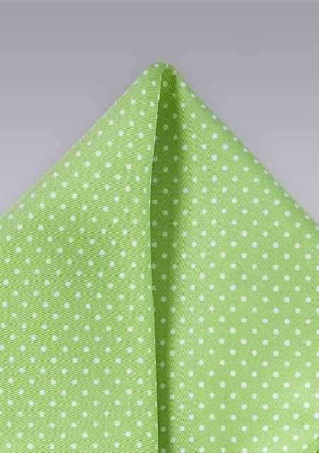 Light Lime Green Pin Dot Pocket Square