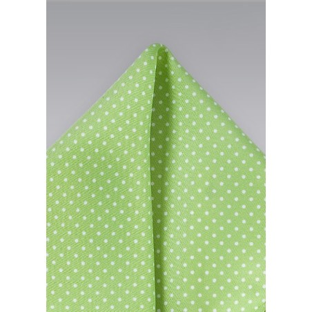 Light Lime Green Pin Dot Pocket Square