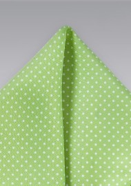Light Lime Green Pin Dot Pocket Square
