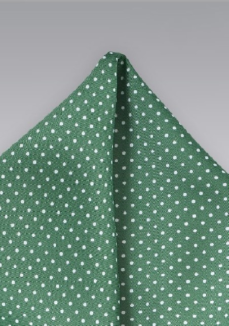 Hunter Green Dotted Pocket Square