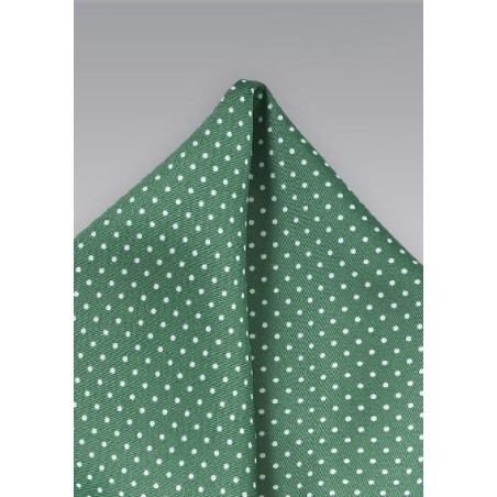 Hunter Green Dotted Pocket Square