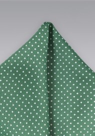 Hunter Green Dotted Pocket Square