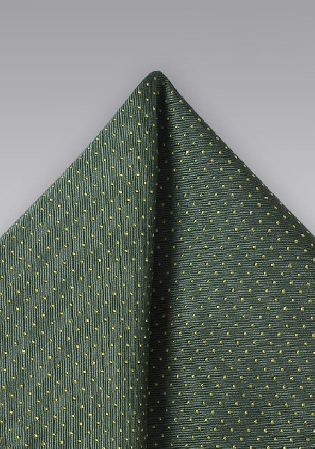 Dark Green and Yellow Pocket Square