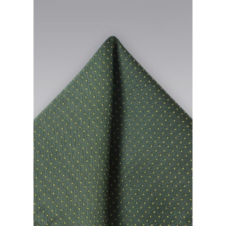 Dark Green and Yellow Pocket Square
