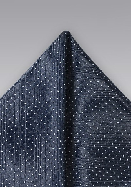 Midnight Blue and Silver Pocket Square