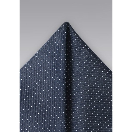 Midnight Blue and Silver Pocket Square