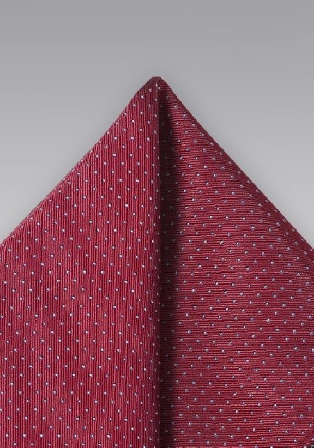 Cherry Red Pin Dot Pocket Square