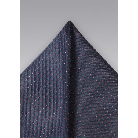 Navy and Coral Pocket Square
