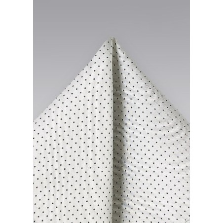 Silver and Black Dotted Pocket Square