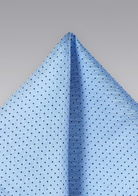 Sky Blue and Navy Dotted Pocket Square