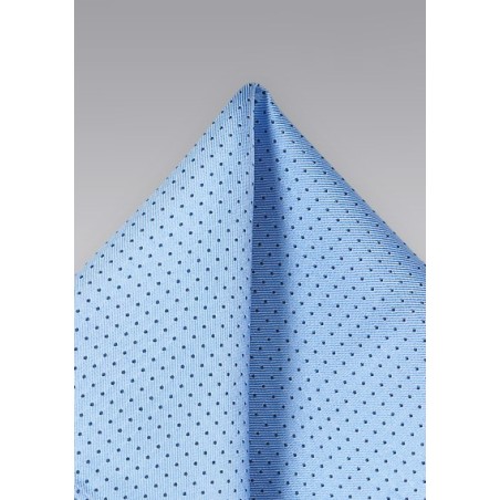 Sky Blue and Navy Dotted Pocket Square