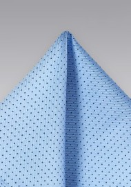 Sky Blue and Navy Dotted Pocket Square