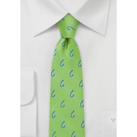 Lime Green Fishhook Tie