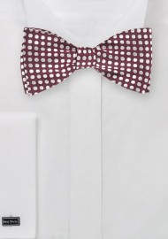 Geometric Polka Dot Bow Tie in Burgundy