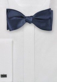 Navy Blue Silk Bow Tie (self tie)