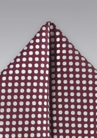 Bold Polka Dot Pocket Square in Burgundy