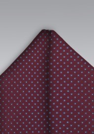 Diamond Pattern Pocket Square in Blue and Burgundy