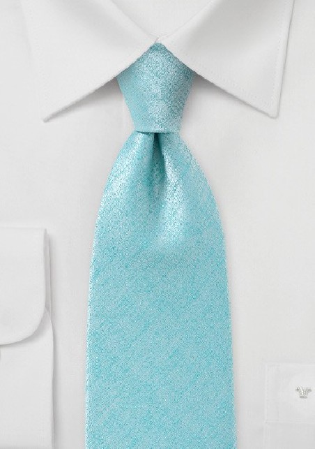 Light Aqua Textured Tie in Extra Long Length