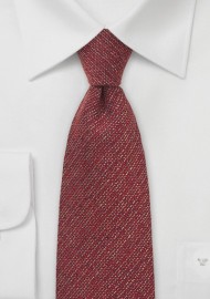 Deep Red Barleycorn Wool Necktie