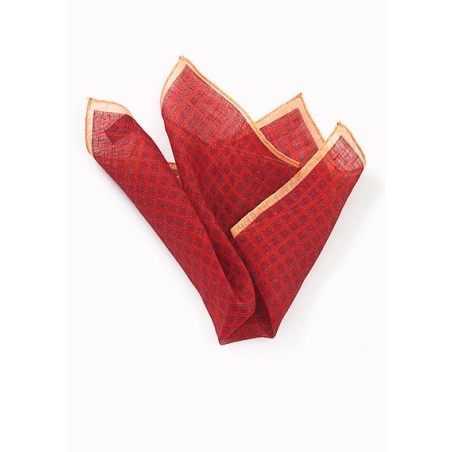 Italian Linen Pocket Square in Red