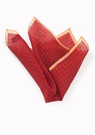 Italian Linen Pocket Square in Red