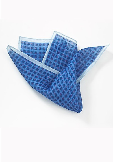 Italian Linen Pocket Square in Blues