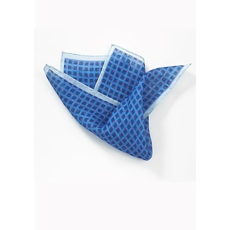 Italian Linen Pocket Square in Blues