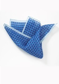 Italian Linen Pocket Square in Blues