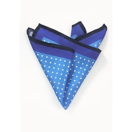 Navy, Blue, and White Polka Dot Pocket Square