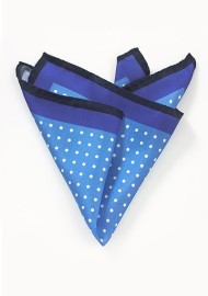 Navy, Blue, and White Polka Dot Pocket Square