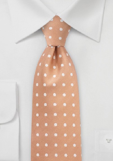 Summer Peach Polka Dot Necktie