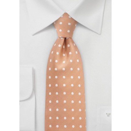 Summer Peach Polka Dot Necktie
