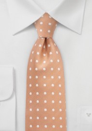 Summer Peach Polka Dot Necktie
