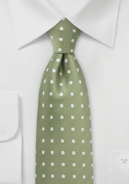 Soft Clover Green Polka Dot Tie