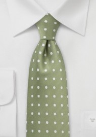 Soft Clover Green Polka Dot Tie