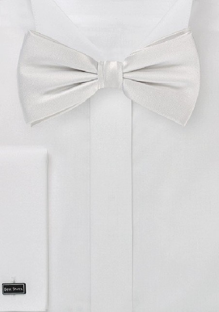 White Pre Tied Silk Bow Tie