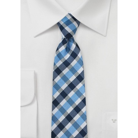 Summer Gingham Tie in Blues