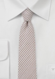Summer Houndstooth Slim Tie In Tans